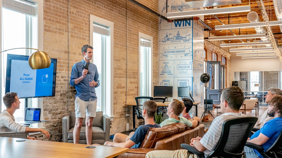 Team meeting in a modern office